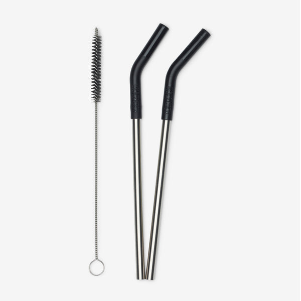 Straw 2-Pack with Brush – Black